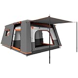 Outsunny Tenda da Campeggio per 5 Persone, Tenda Famigliare a Tunnel Impermeabile e Anti-UV per 3...
