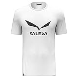 SALEWA Maglietta con Logo Solido Dry M, Bianco, M Uomo
