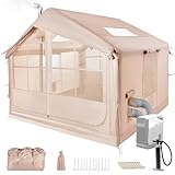 Tenda gonfiabile con apertura per camino e lucernario, tenda da campeggio per 2 – 10 persone con...