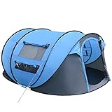 Outsunny Tenda da Campeggio Pop Up per 4 Persone, Tenda Campeggio Familiare 4 Posti 2000mm con...