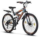 Licorne Bike Strong D 26' mountain bike Fully, adatto a partire da 150 cm, freno a disco anteriore e...