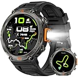 GPS Smartwatch Militare Uomo Impermeabile 3ATM con Torcia LED Bussola, 1,45' HD Rugged Smartwatch...
