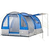 CampFeuer Tenda da Campeggio Smart per 4 Persone | Tenda familiare Grande con 3 entrate e 2.000 mm...