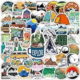 100PCS Outdoor Hiking Adventure Camping Stickers Pack per bottiglie d'acqua, laptop, skateboard